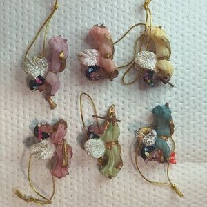 Miniature Resin Angel Tree ornaments, multi colors